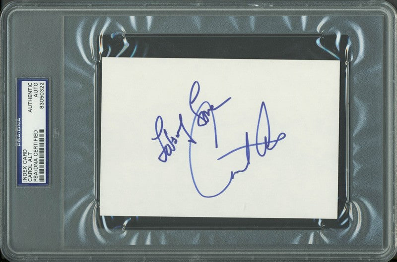 Carol Alt Authentic Signed 4x6 Index Card Autographed PSA/DNA Slabbed 2
