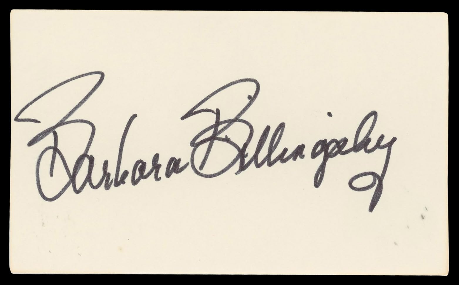 Barbara Billingsley Leave It to Beaver Signed 3x5 Index Card BAS #BN06533