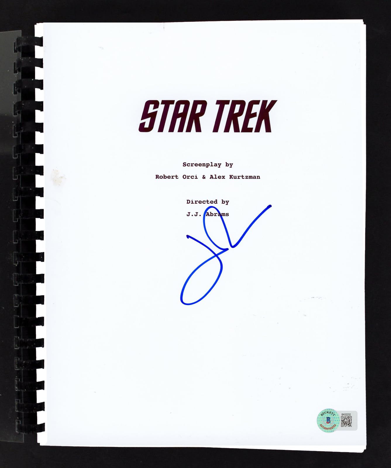 John Cho Star Trek Authentic Signed Movie Script Autographed BAS #BK02232