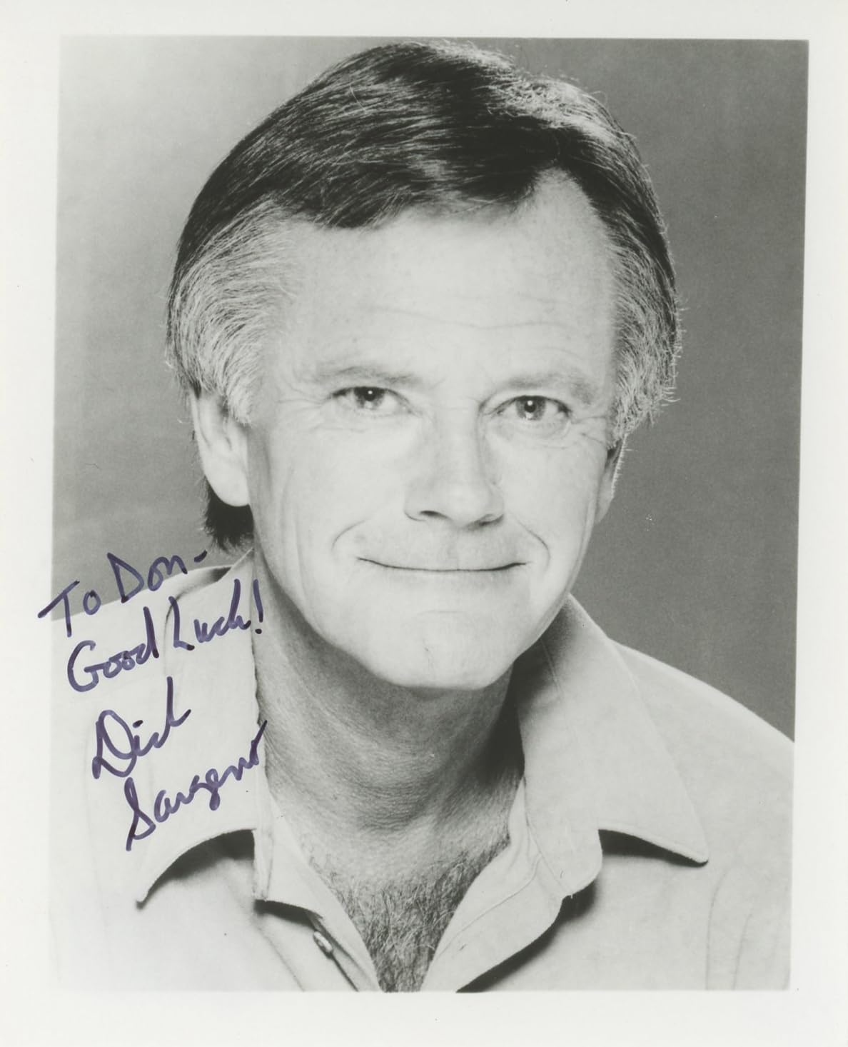 Dick Sargent Bewitched "To Don Good Luck!" Signed 4x5 Photo BAS #BK43273