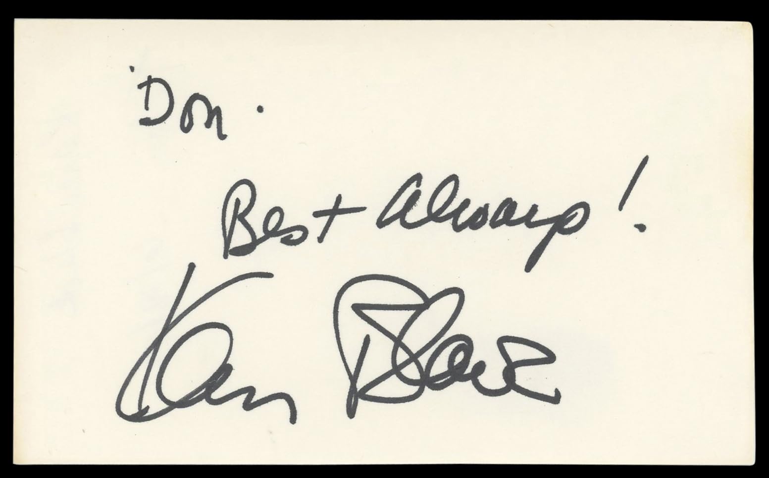 Karen Black The Great Gatsby "Best Always!" Signed 3x5 Index Card BAS #AD70408