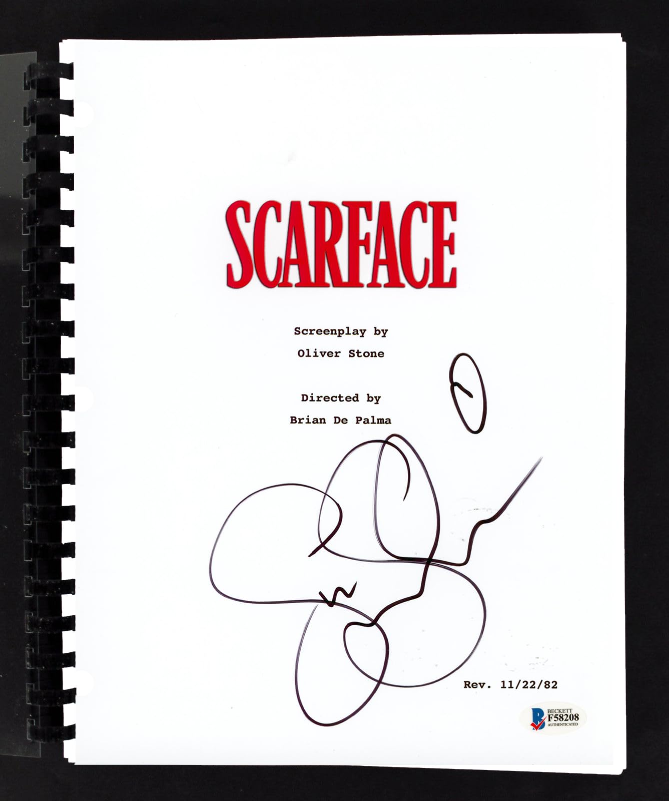 Steven Bauer Scarface Authentic Signed Movie Script Autographed BAS #F58208