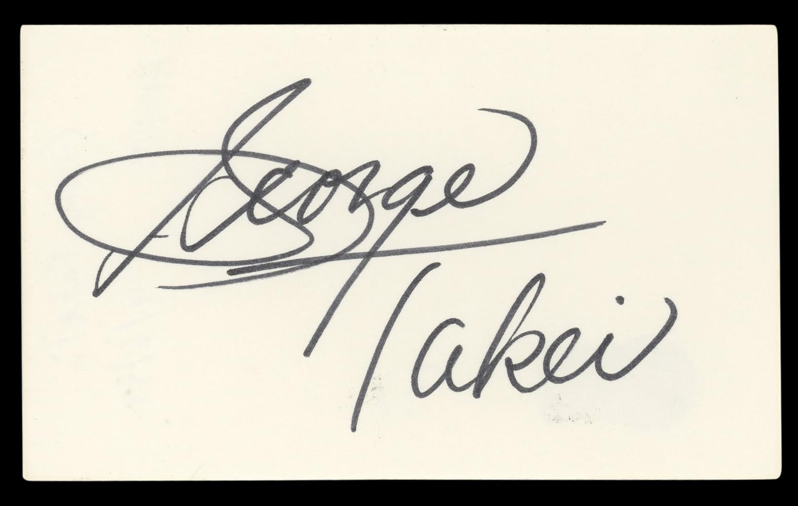 George Takei Star Trek: The Original Series Signed 3x5 Index Card BAS #BL96808