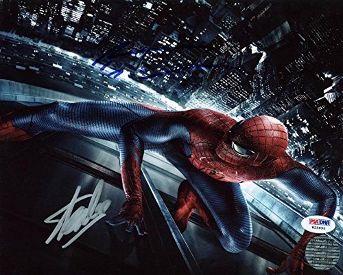 Stan Lee & Andrew Garfield Spider-Man Signed Authentic 8X10 Photo PSA #W25896