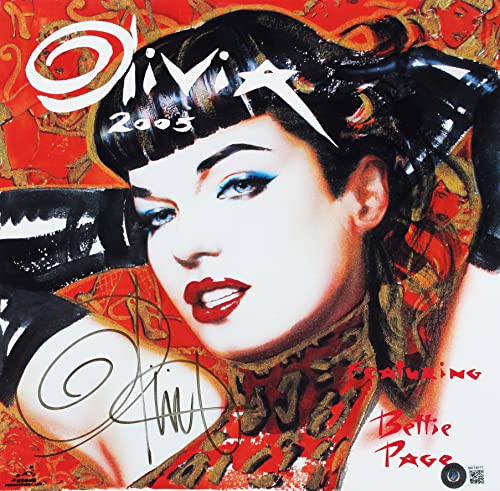 Olivia De Berardinis Signed 2005 Bettie Page Pin-Up Art Calendar BAS #BA74071