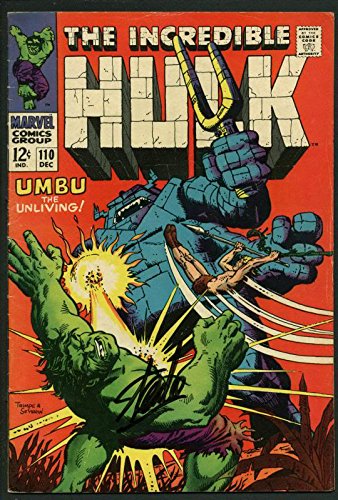 Stan Lee Signed Incredible Hulk #110 Comic Book Umbu The Unliving PSA #W18795