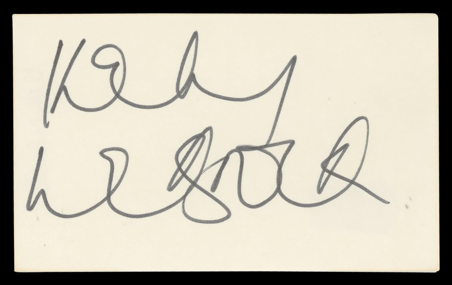 Kelly LeBrock Weird Science Authentic Signed 3x5 Index Card BAS #BN06434