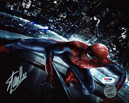 Stan Lee & Andrew Garfield Spider-Man Signed Authentic 8X10 Photo PSA #W80523