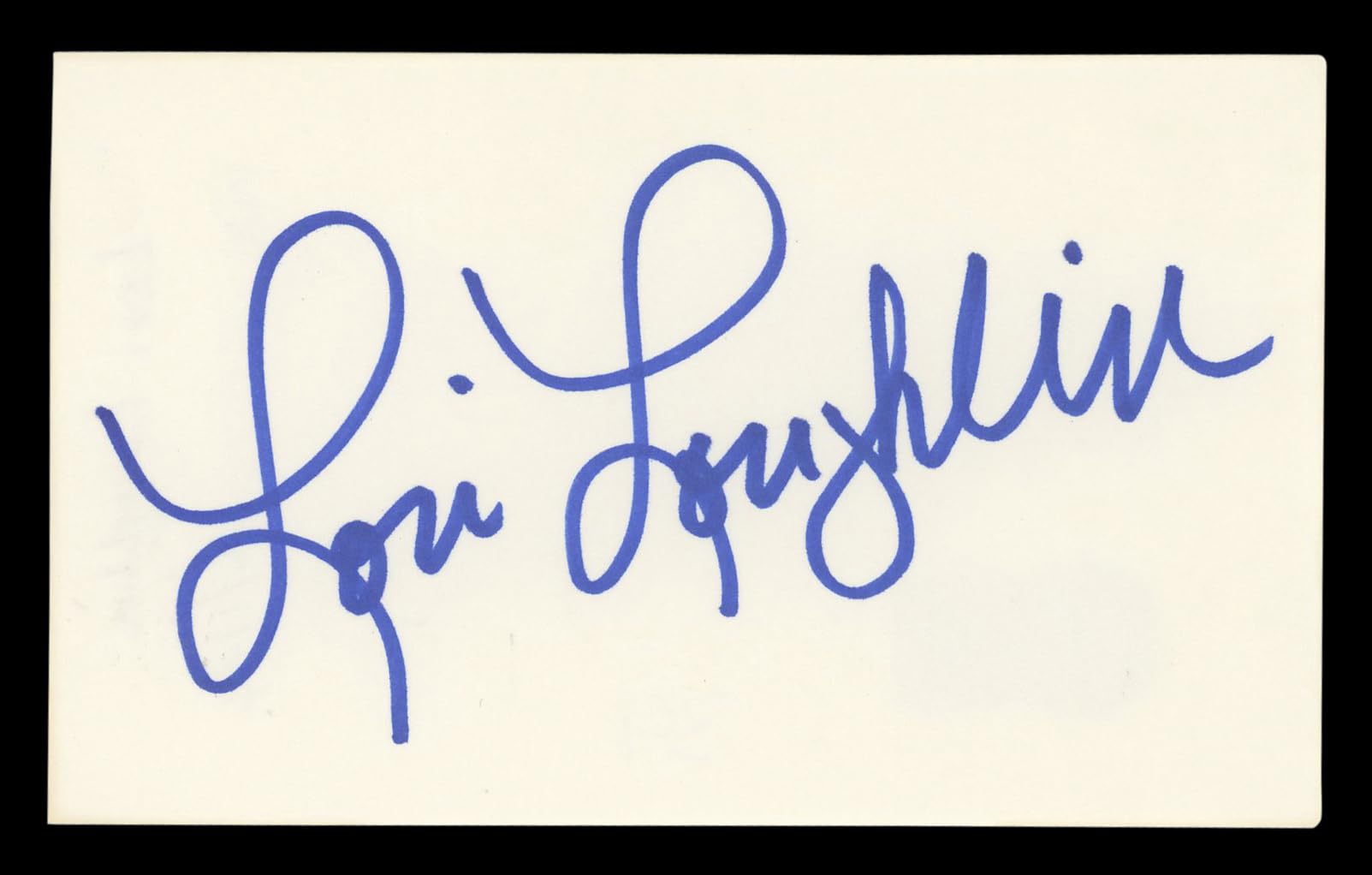 Lori Loughlin Full House Authentic Signed 3x5 Index Card BAS #BL98563