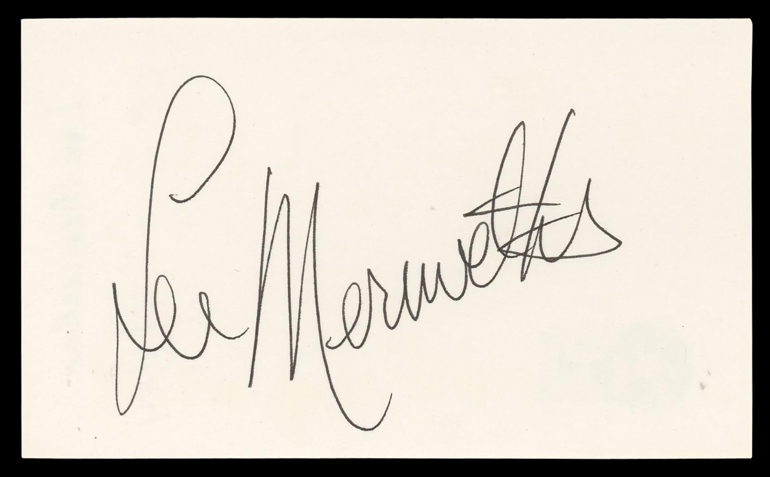 Lee Meriwether Barnaby Jones Authentic Signed 3x5 Index Card BAS #BN06412