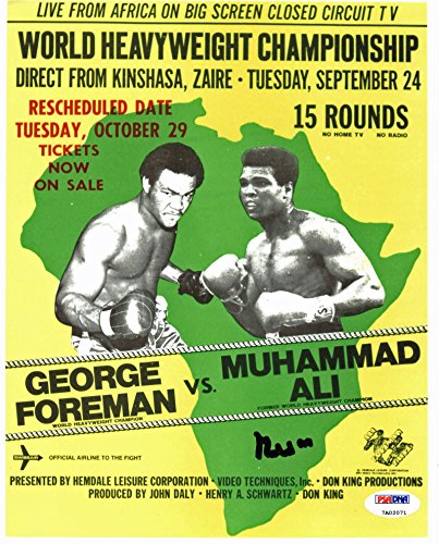 Muhammad Ali Authentic Signed 8X10 1974 Foreman Fight Photo PSA/DNA ITP