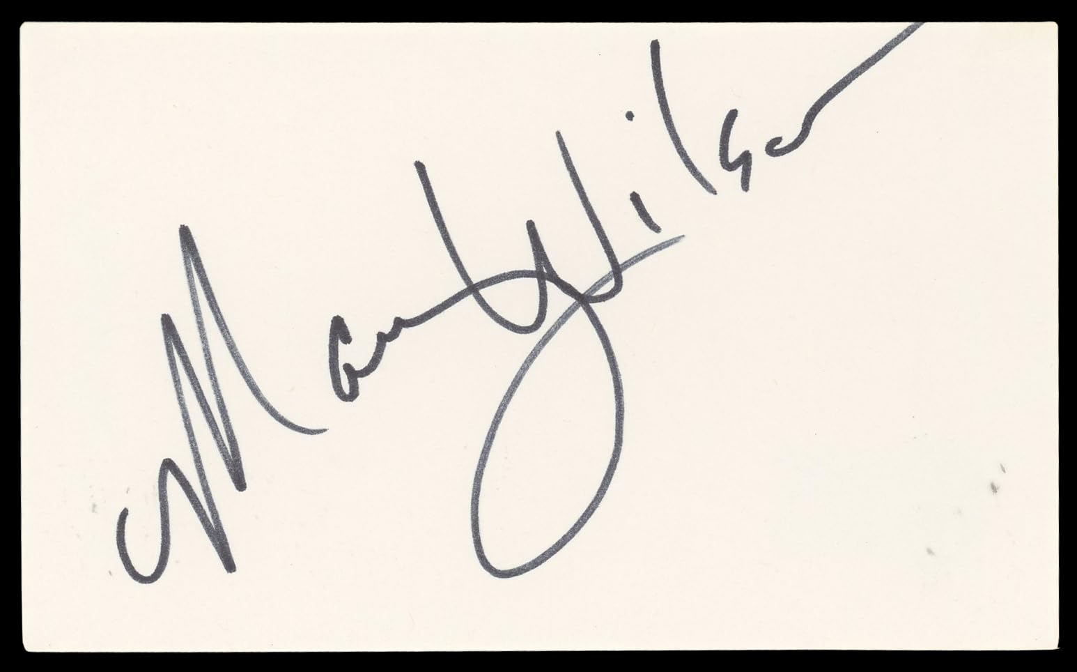 Mary Wilson Singer Authentic Signed 3x5 Index Card Autographed BAS #BN06496