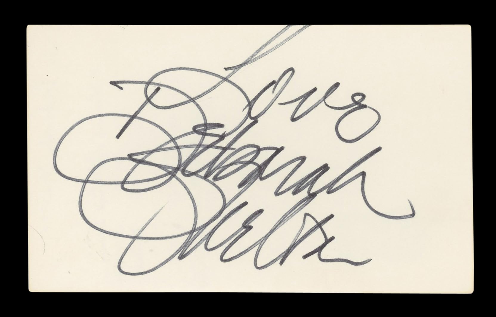 Deborah Shelton Nip/Tuck Signed 3x5 Index Card Autographed BAS #AD70281