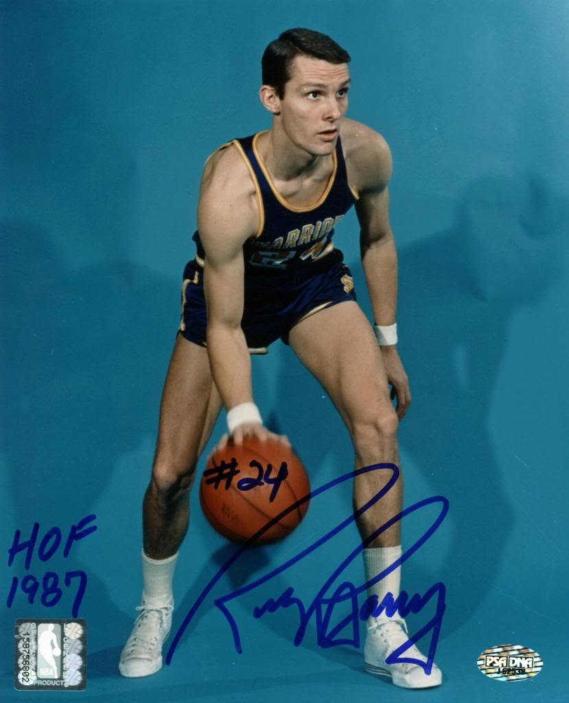 Warriors Rick Barry 'HOF 1987' Signed Authentic 8X10 Photo PSA/DNA #J62538