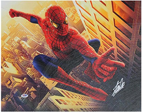 Stan Lee Marvel Comics Authentic Signed 16X20 Spider-Man Canvas PSA/DNA #W18523