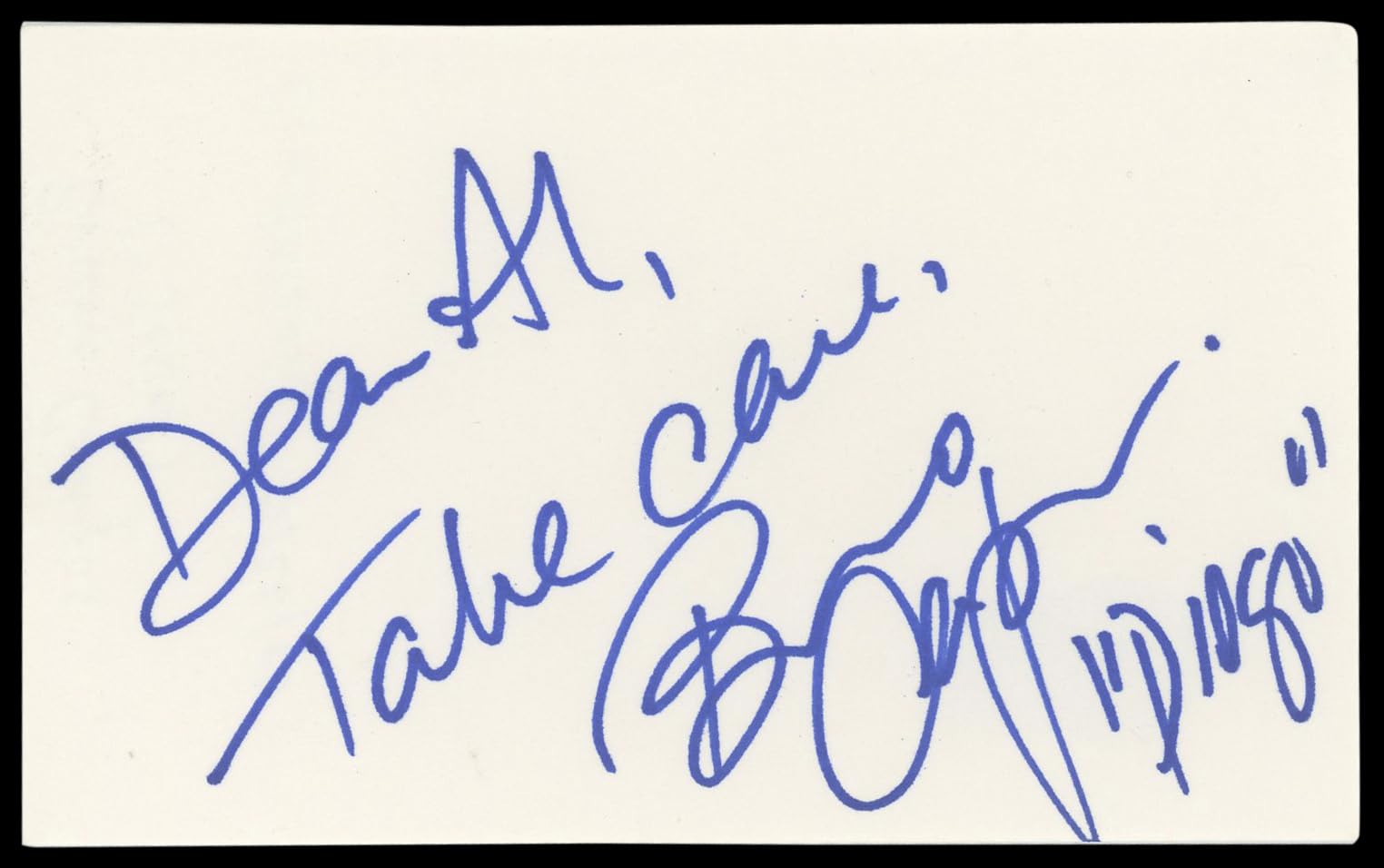 Bruno Campos Nip/Tuck "Dear Al, Take care" Signed 3x5 Index Card BAS #AD70405