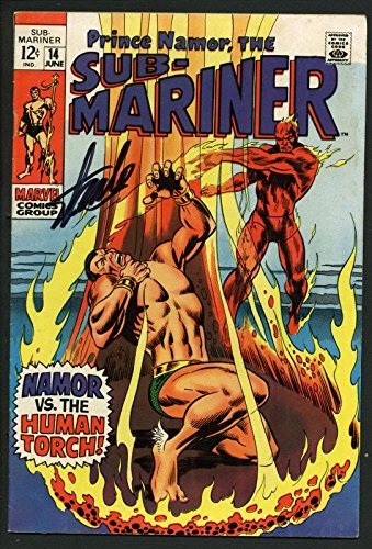 Stan Lee Signed The Sub-Mariner #14 Comic Book 1969 The Human Torch PSA #W18844
