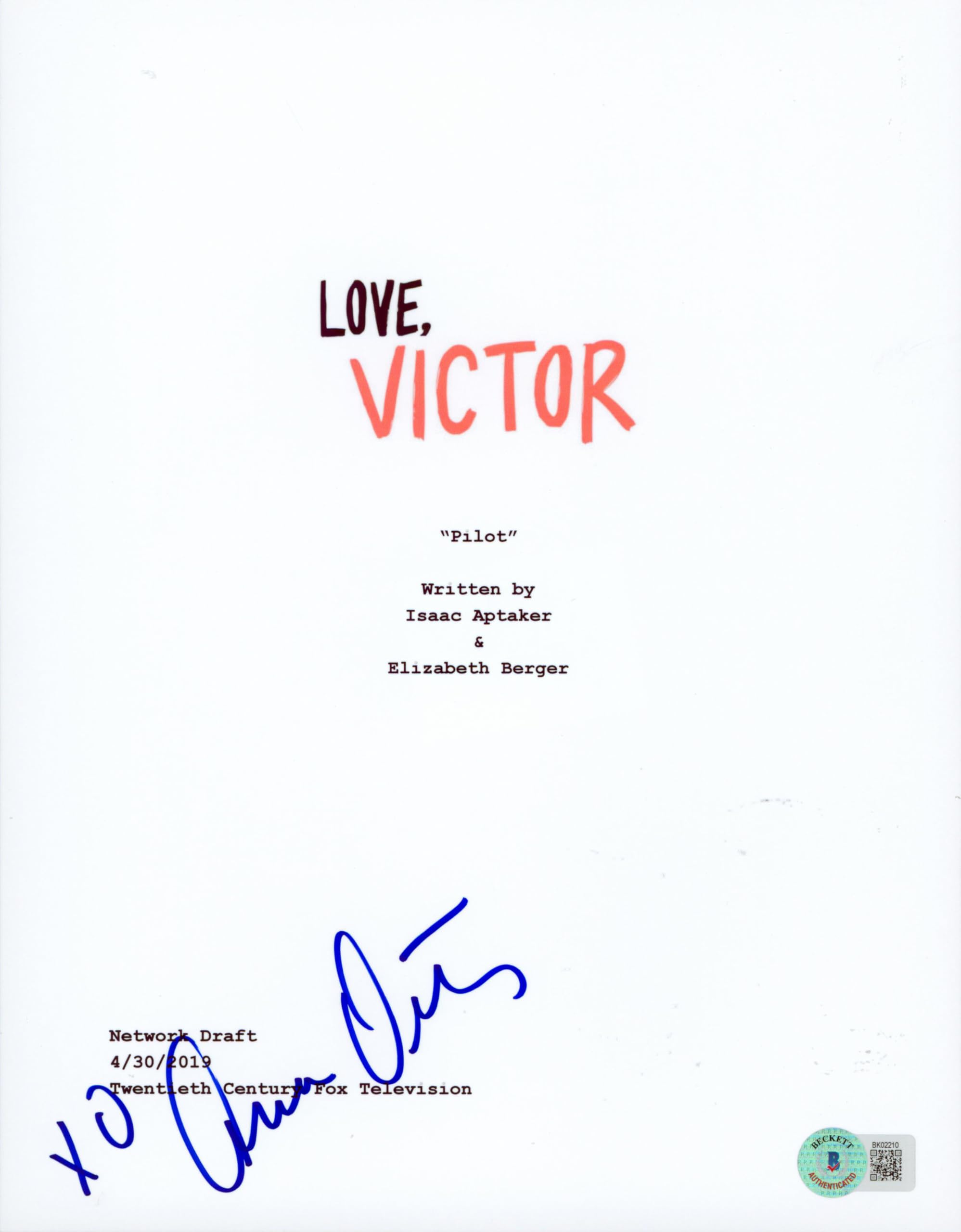 Ana Ortiz Love, Victor "XO" Authentic Signed Script Cover BAS #BK02210