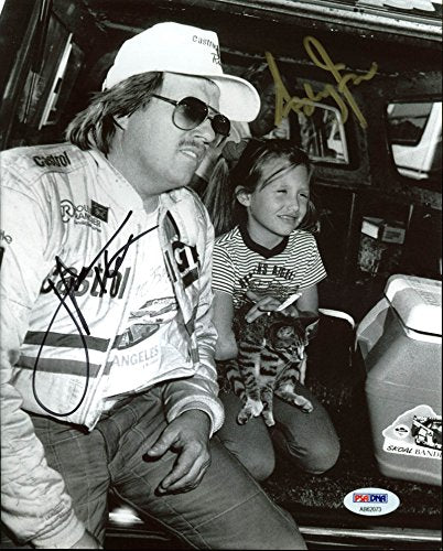 John Force & Ashley Force NHRA Drag Racing Authentic 8X10 Photo PSA/DNA #AB62073
