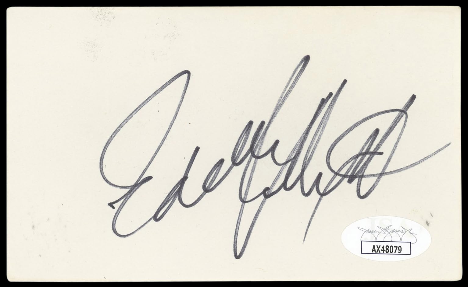 Eddie Rabbitt Musician Authentic Signed 3x5 Index Card Autographed JSA #AX48079
