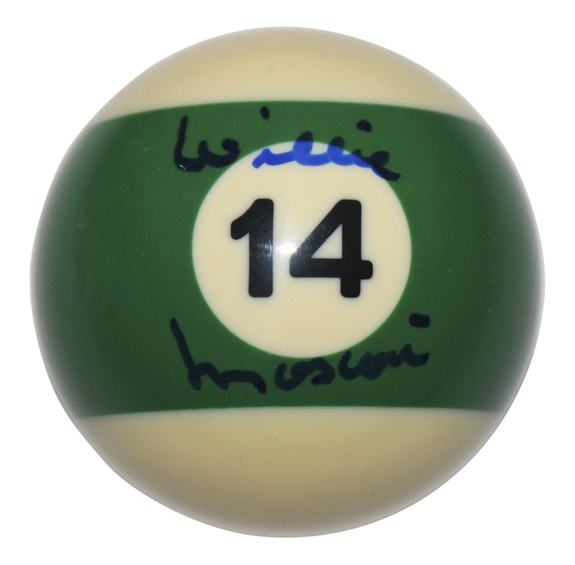 Willie Mosconi Authentic Signed #14 Billiards Ball PSA/DNA #AA82180