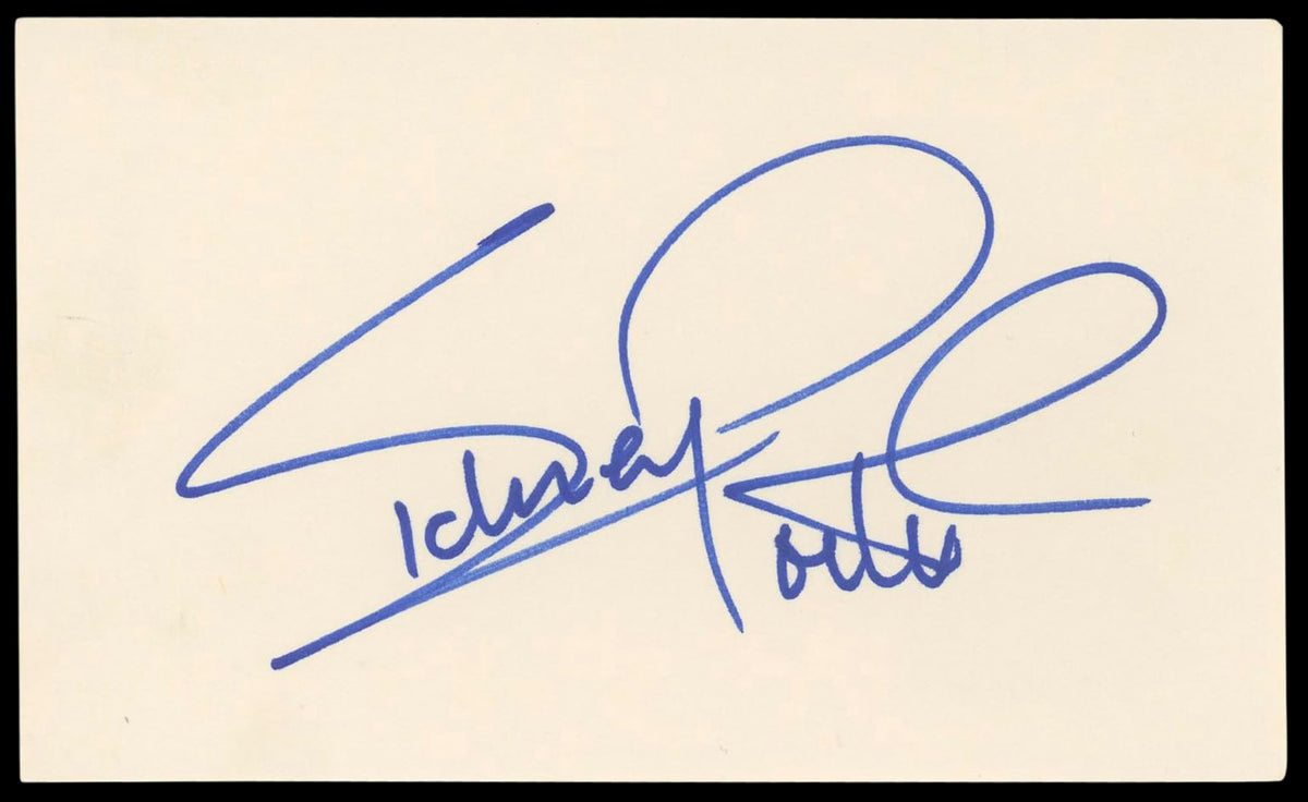 Sidney Poitier In The Heat of the Night Signed 3x5 Index Card BAS #BM58639