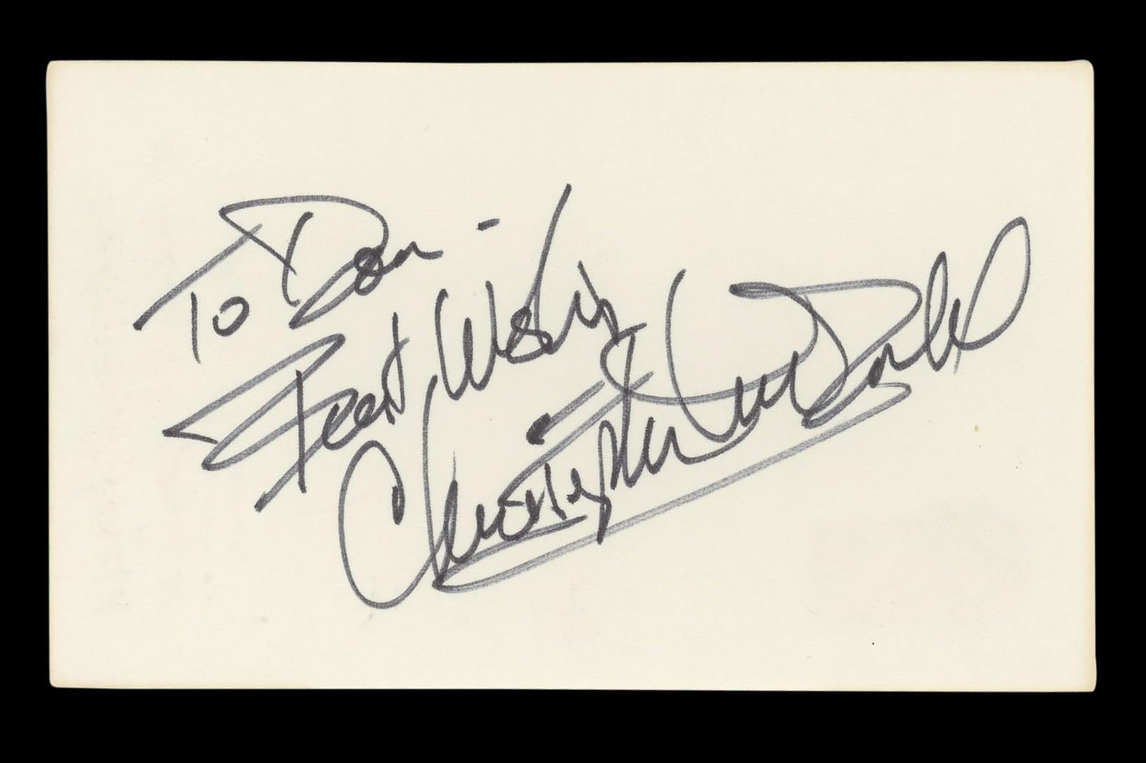 Christopher McDonald Thelma & Louise "To Dan" Signed 3x5 Index Card BAS #BL96437
