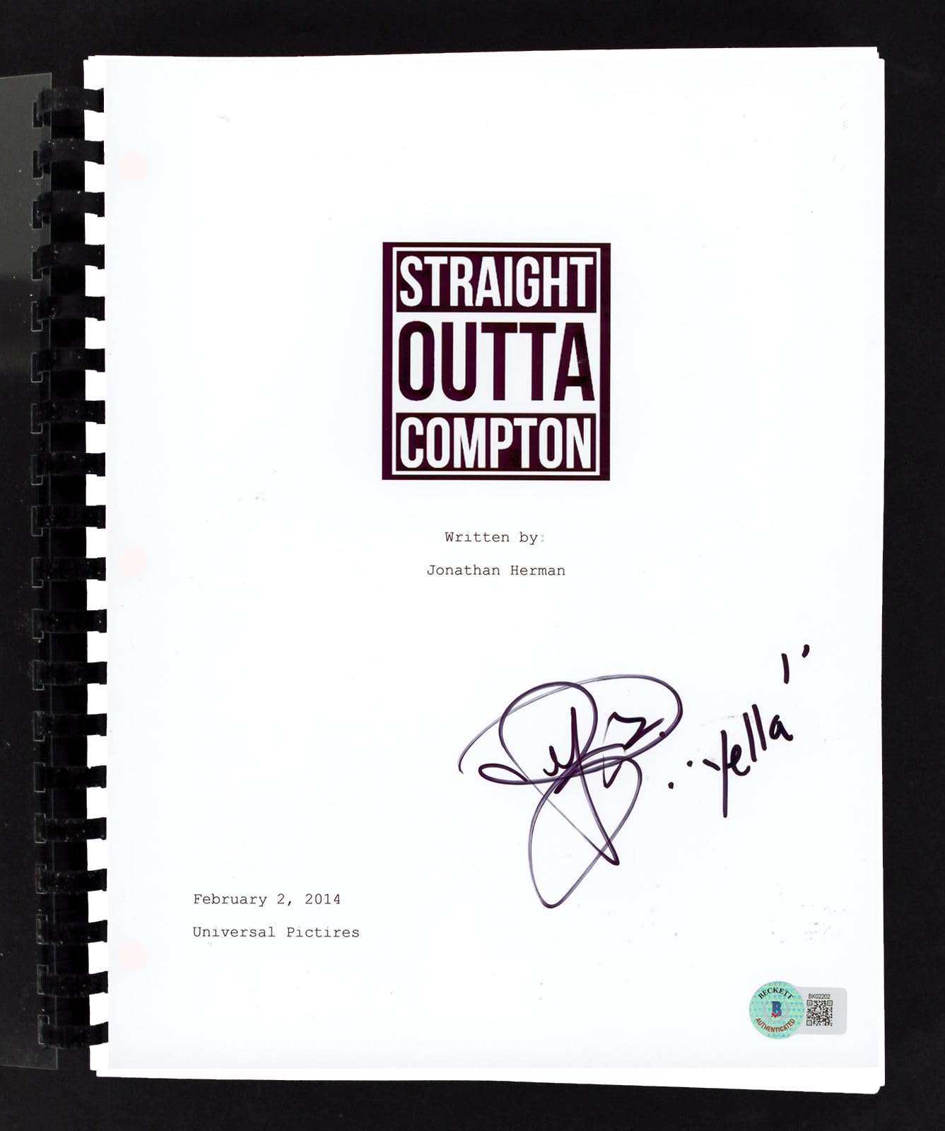 Neil Brown Jr. Straight Outta Compton "Yella" Signed Movie Script BAS #BK02202