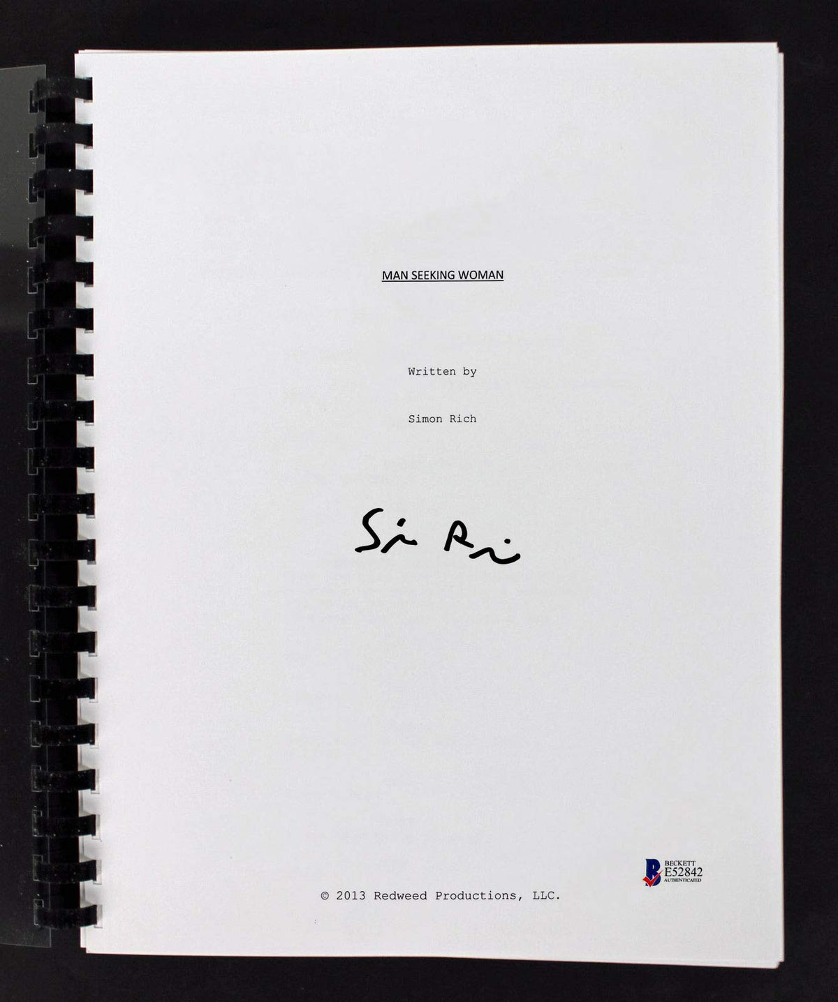 Simon Rich Authentic Signed Man Seeking Woman TV Pilot Script BAS #E52842