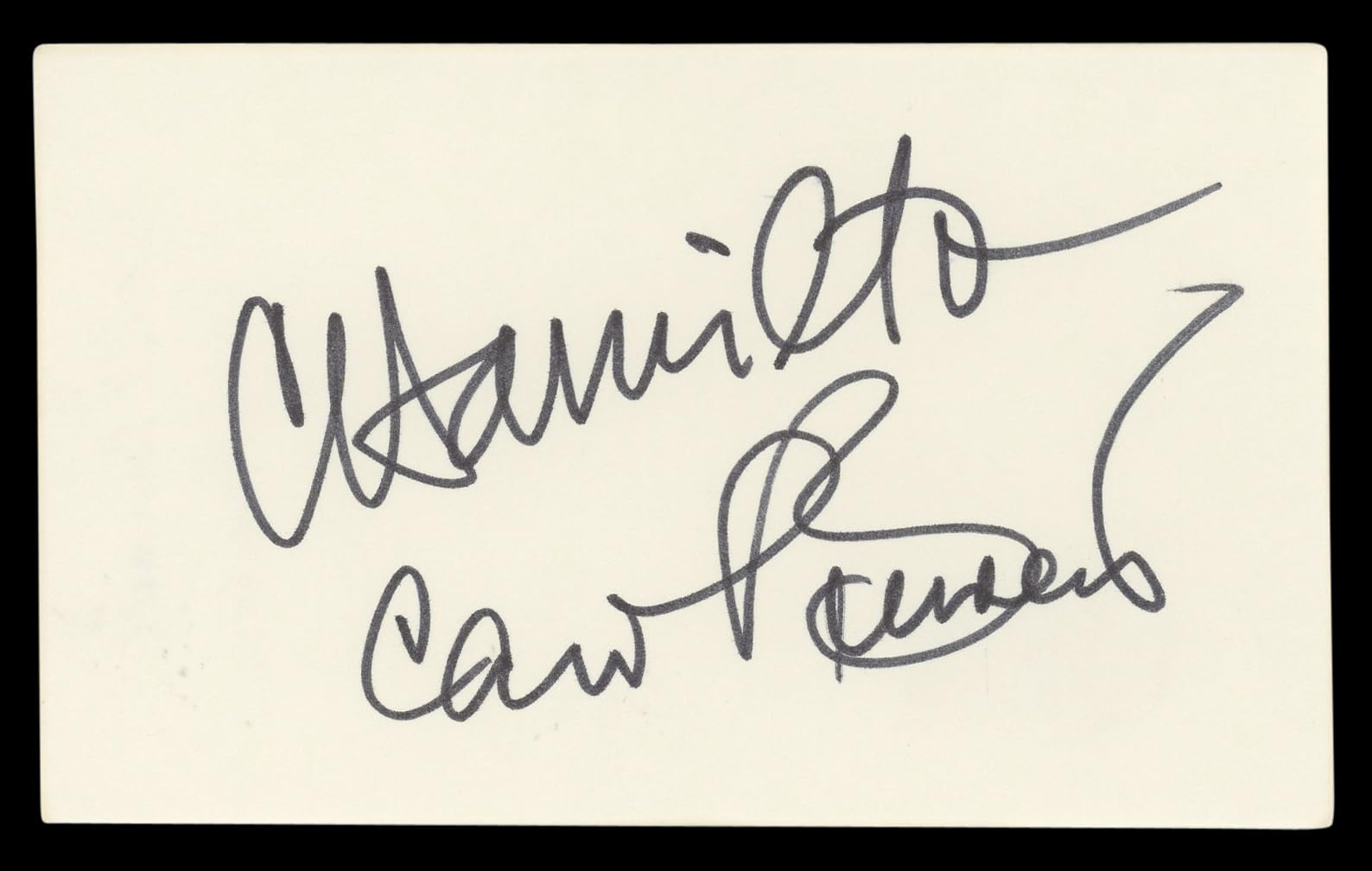Carol Burnett & Carrie Hamilton Authentic Signed 3x5 Index Card BAS #BL98491