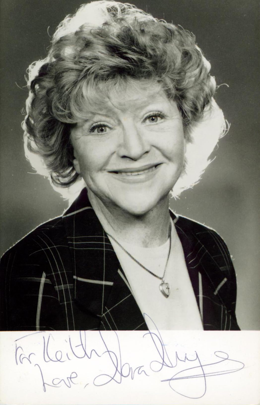 Dora Bryan A Taste of Honey "For Keith Love" Signed 3.5x5.5 Photo BAS #BM38102