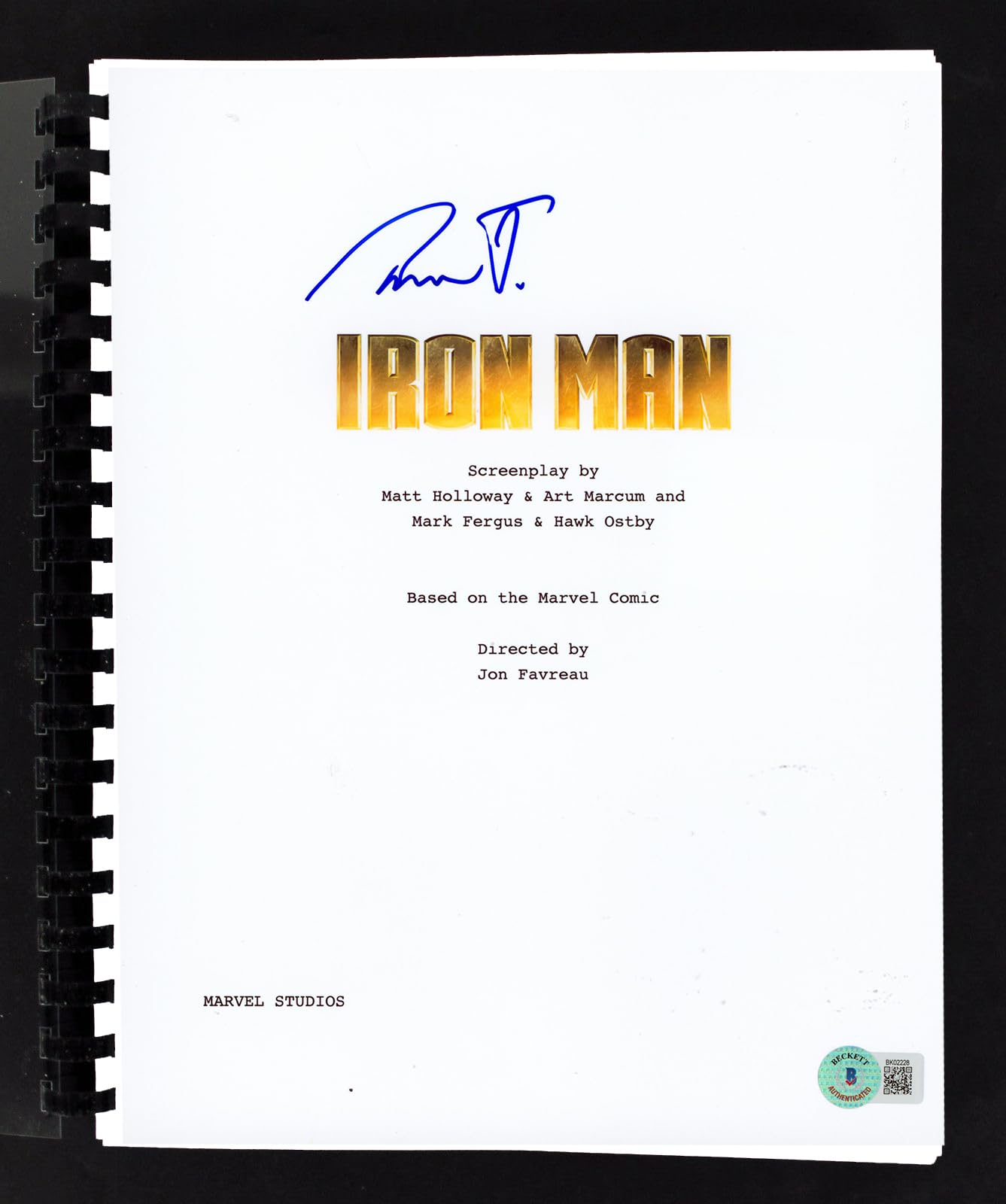 Shaun Toub Iron Man Authentic Signed Movie Script Autographed BAS #BK02228