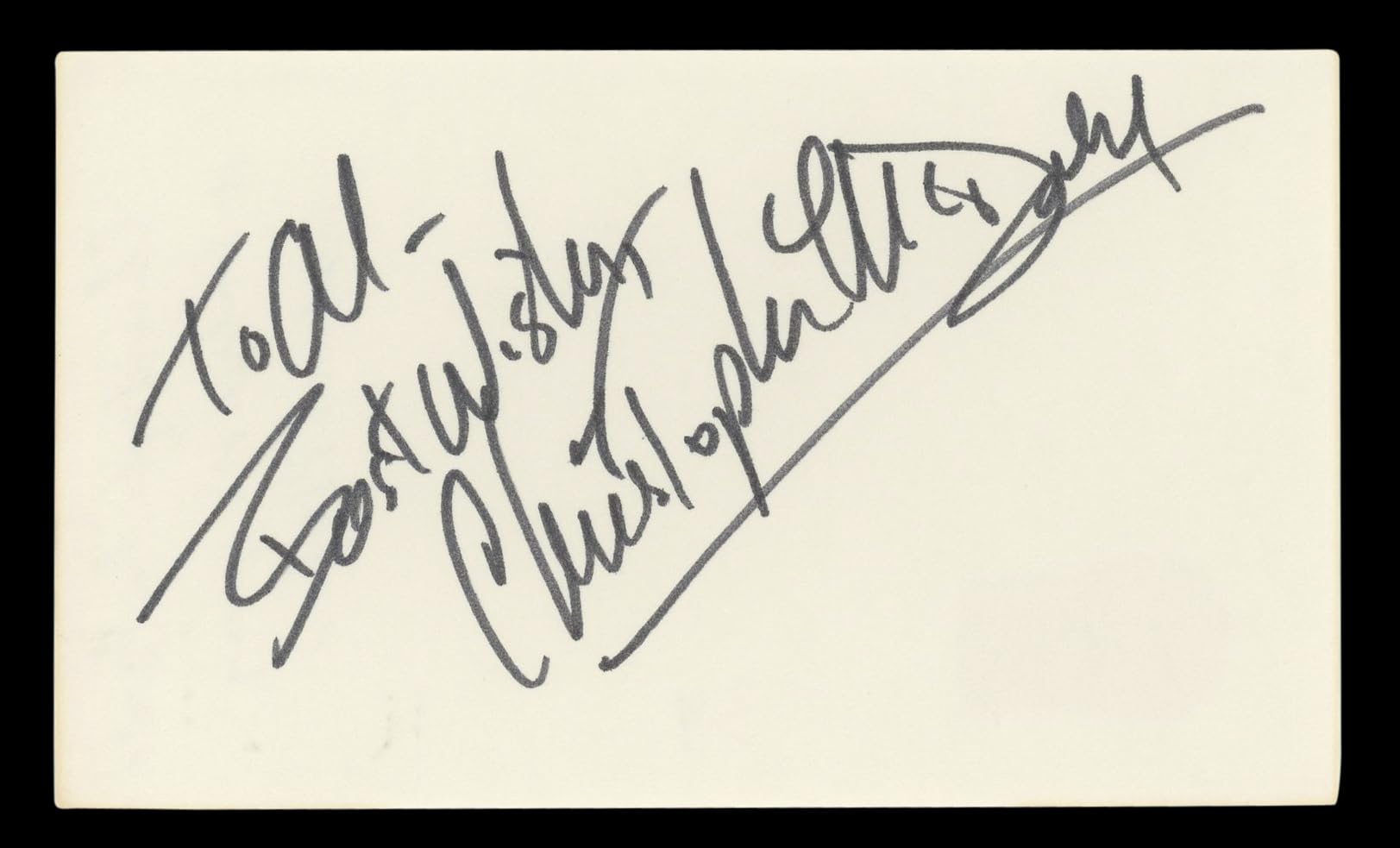 Christopher McDonald Thelma & Louise "To Al" Signed 3x5 Index Card BAS #BL96436