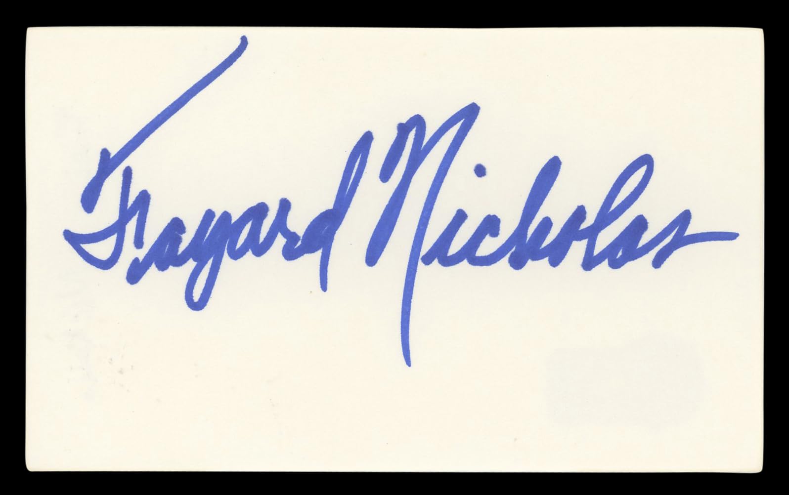 Fayard Nicholas The Pirate Authentic Signed 3x5 Index Card BAS #BL98807