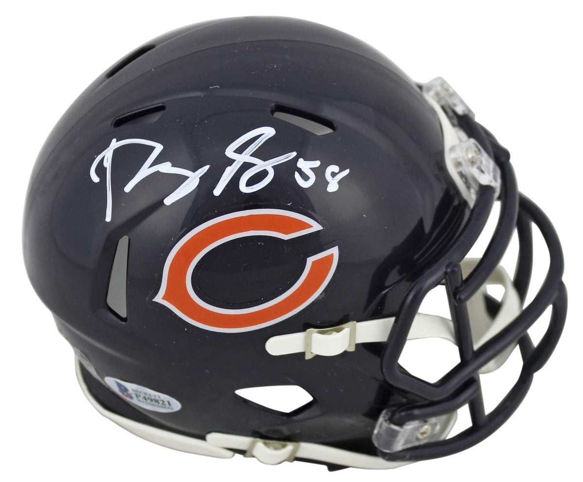 Bears Roquan Smith Authentic Signed Speed Mini Helmet BAS Witnessed