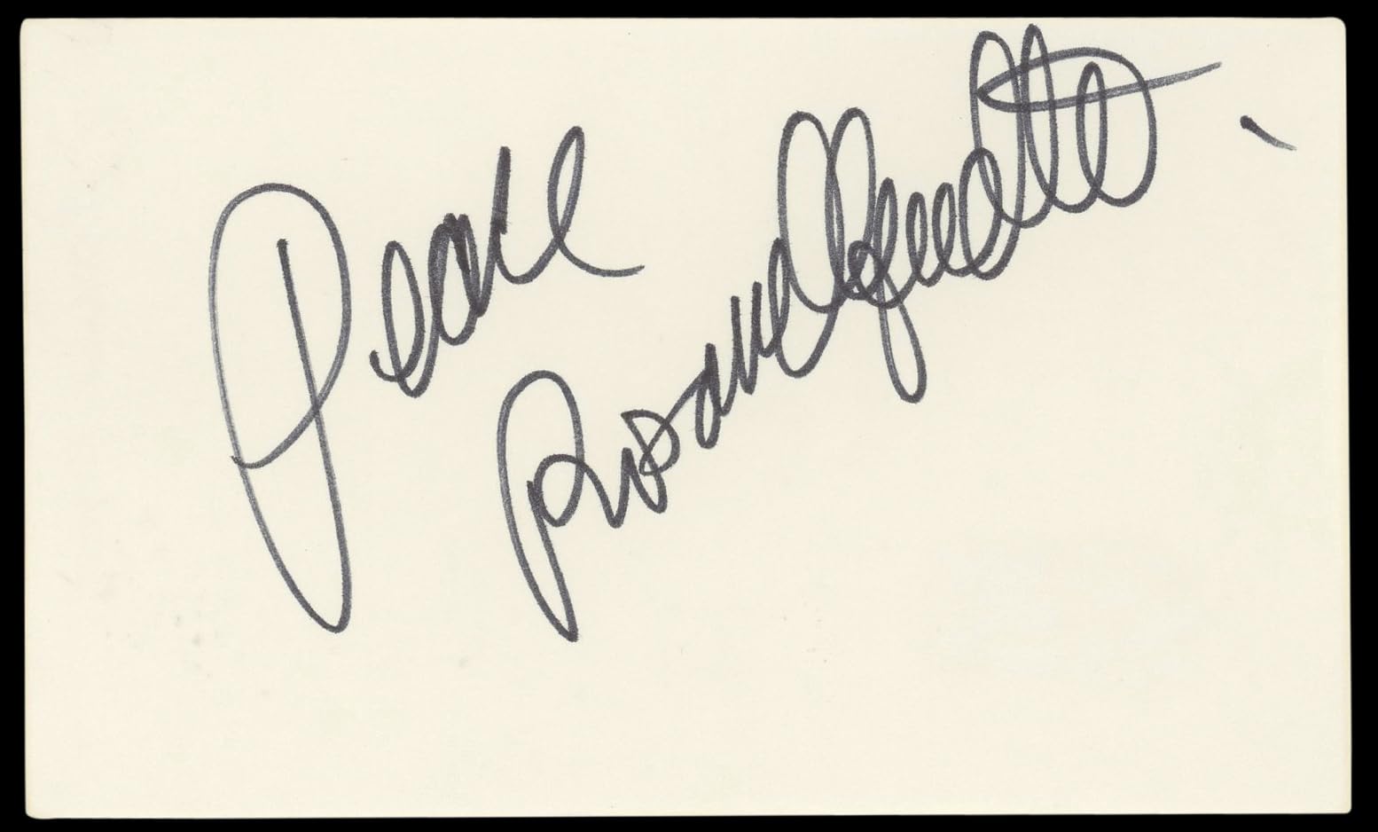 Rosanna Arquette "Peace" Authentic Signed 3x5 Index Card BAS #BL98628