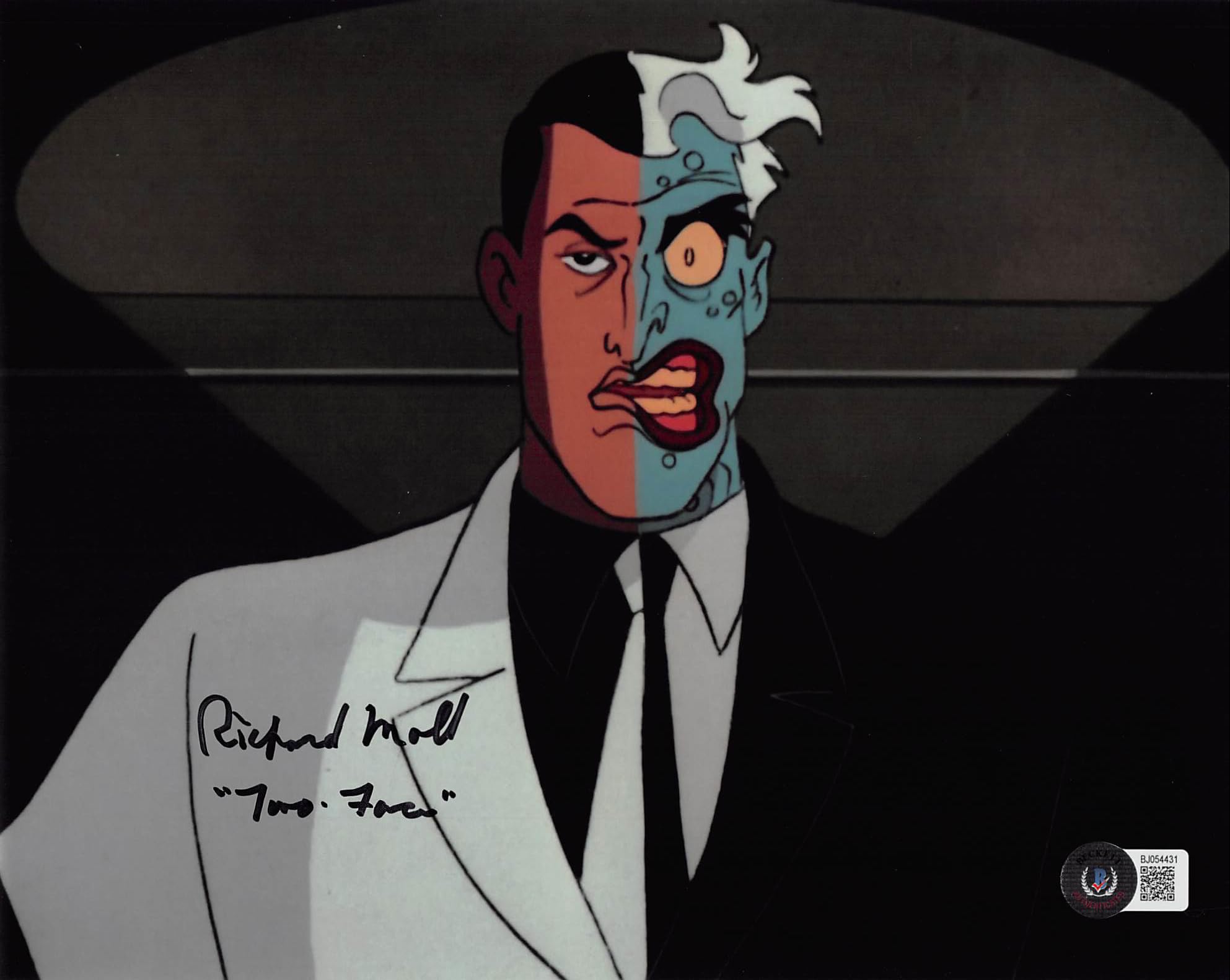 Richard Moll Batman Animated Series "Two Face" Signed 8x10 Photo BAS #BJ054431