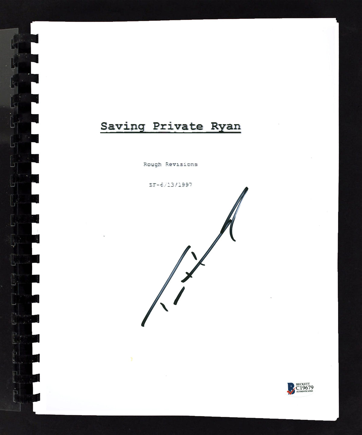 Tom Hanks Saving Private Ryan Authentic Signed Replica Movie Script BAS #C19679