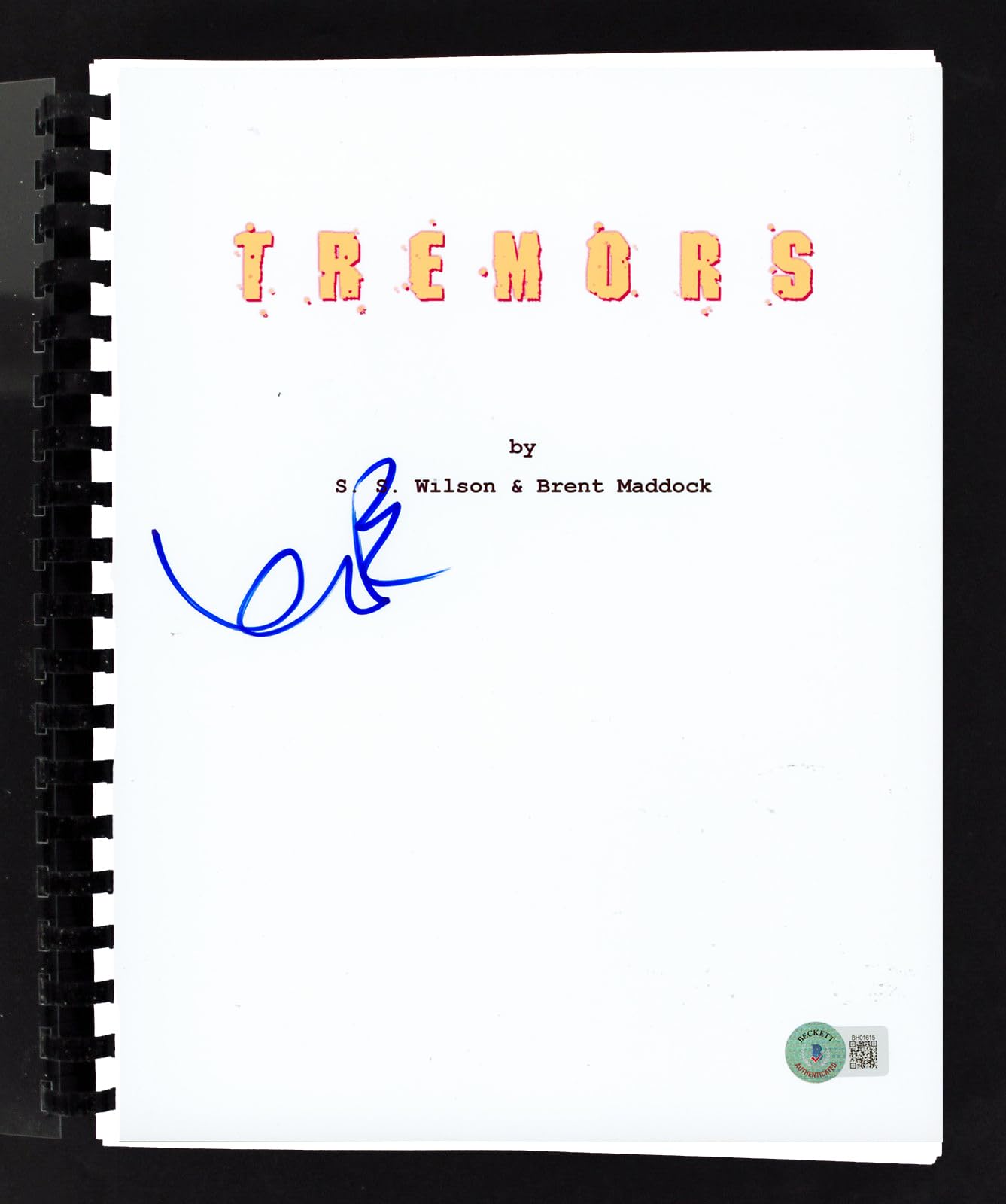 Kevin Bacon Tremors Authentic Signed Movie Script Autographed BAS #BH01615