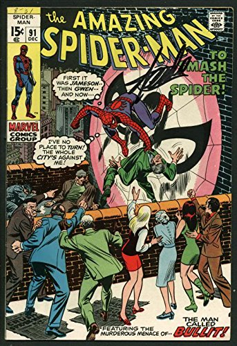 Stan Lee Signed Amazing Spider-Man #91 Comic Book The Bullit PSA/DNA #W18742