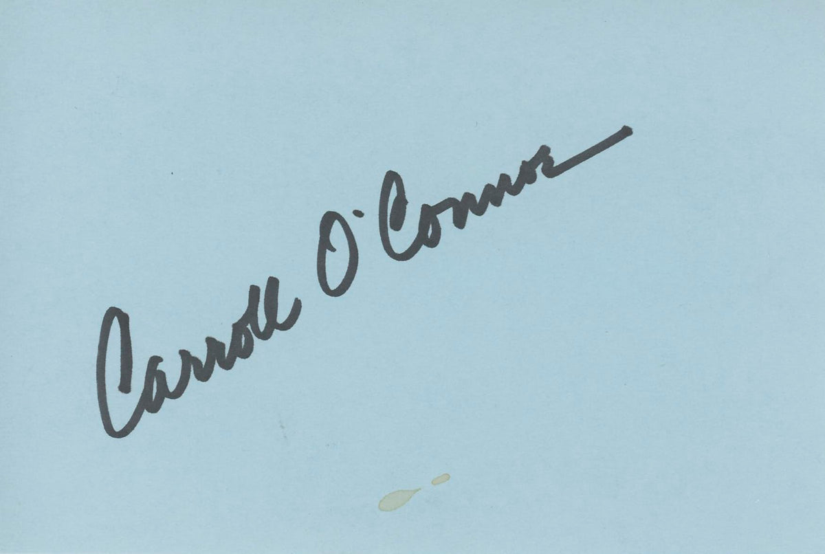 Carroll O'Connor In The Heat of the Night Signed 4x6 Index Card BAS #BK43260
