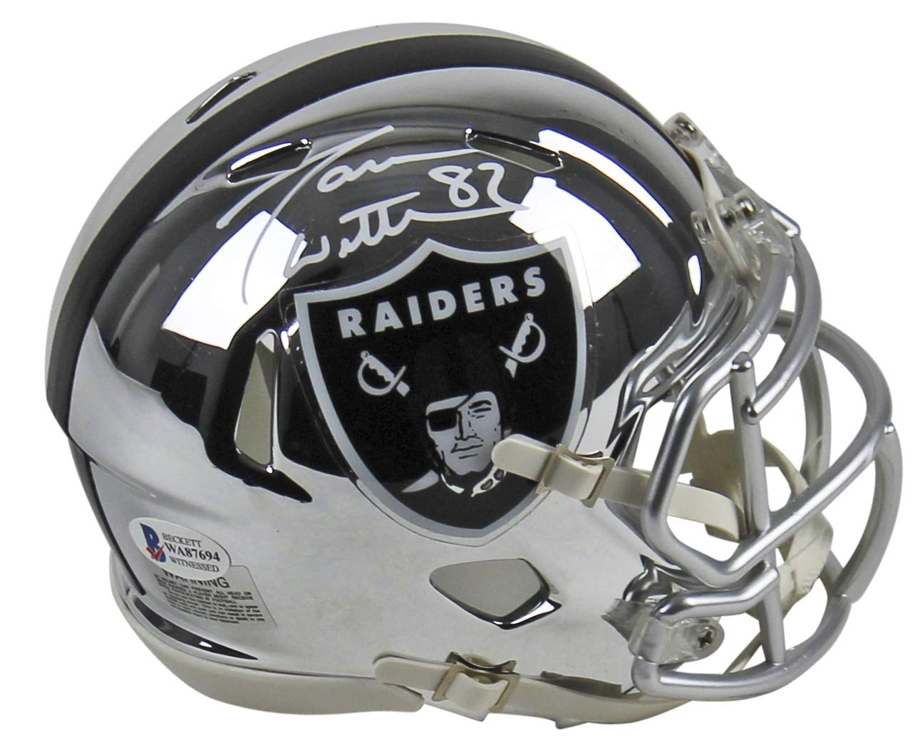 Raiders Jason Witten Authentic Signed Chrome Speed Mini Helmet BAS Witnessed