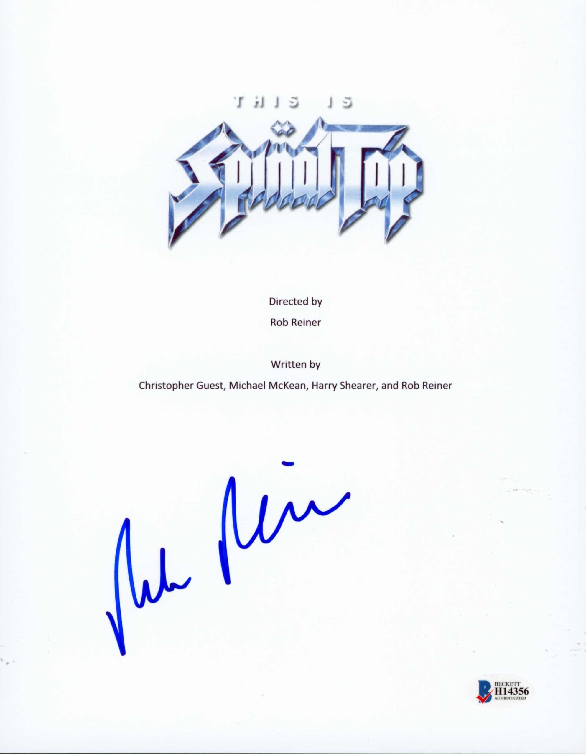 Rob Reiner This Is Spinal Tap Authentic Signed Movie Script Cover BAS #H14356