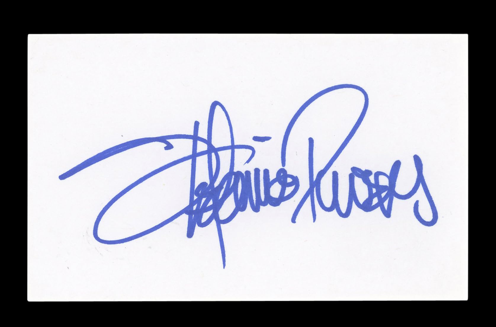 Stefanie Powers Hart to Hart Signed 3x5 Index Card Autographed BAS #AD70218
