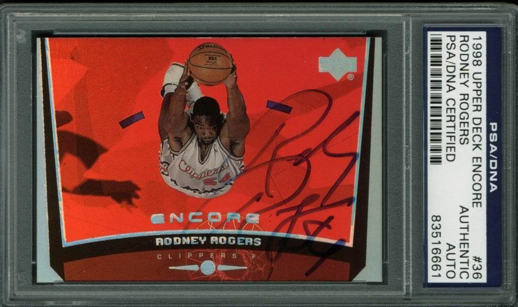 Clippers Rodney Rogers Authentic Signed Card 1998 Upper Deck #36 PSA/DNA Slabbed