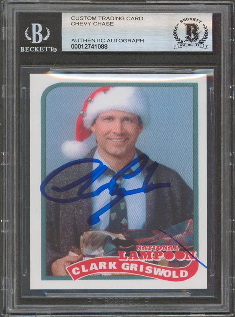 Chevy Chase Christmas Vacation Signed Custom Trading Card BAS Slabbed #12741088