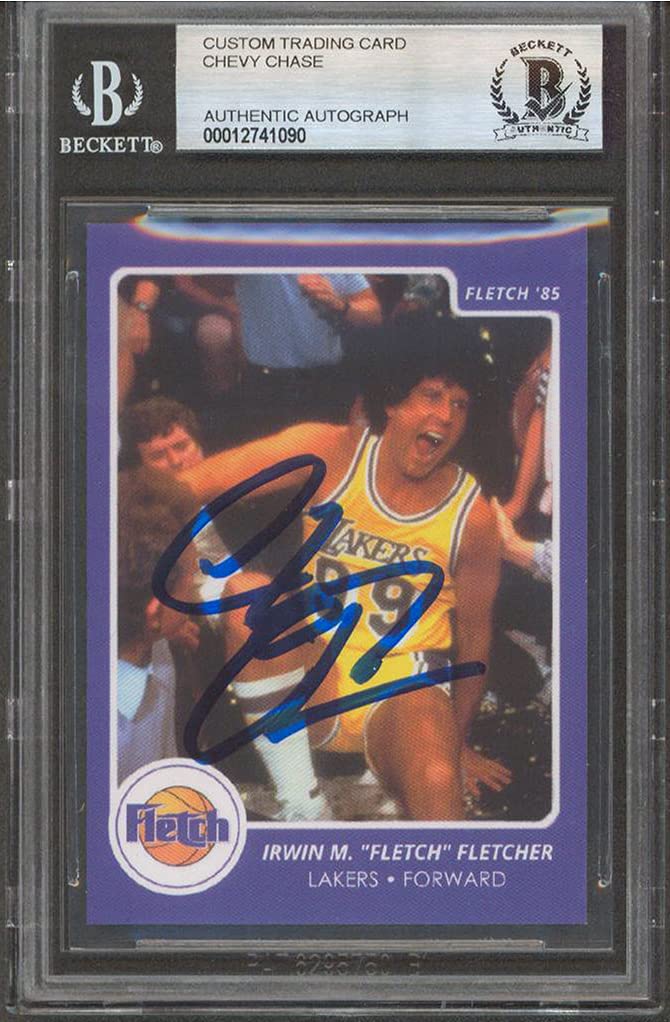 Chevy Chase Signed Irwin M. "Fletch" Fletcher Custom Trading Card BAS Slabbed 2