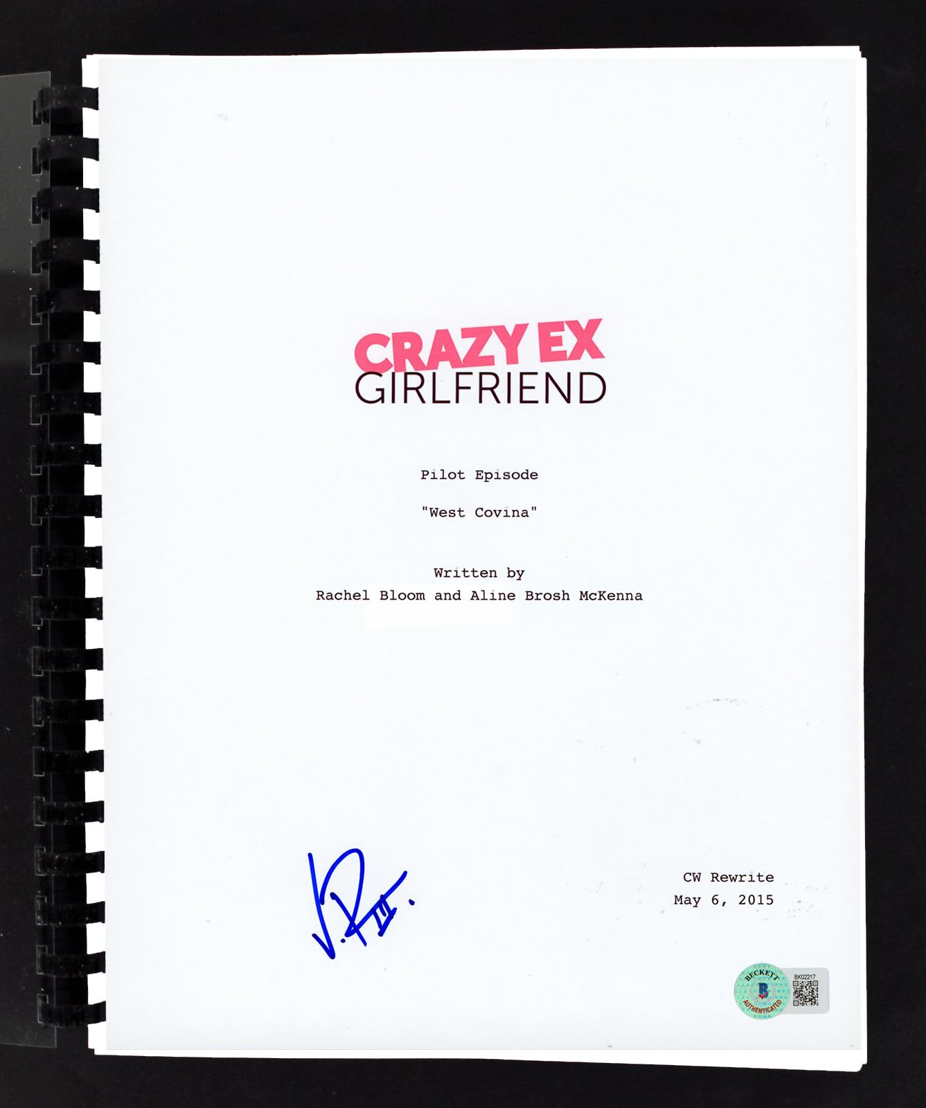 Vincent Rodriguez Crazy Ex-Girlfriend Authentic Signed Movie Script BAS #BK02217