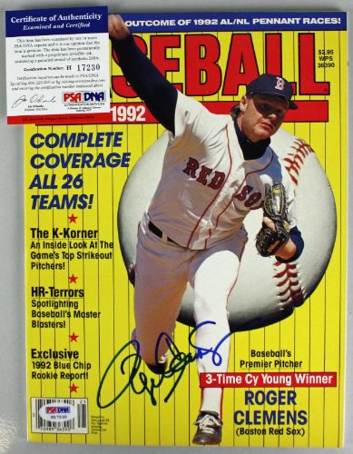 Red Sox Roger Clemens Authentic Signed 1992 Baseball Magazine PSA/DNA #H17230