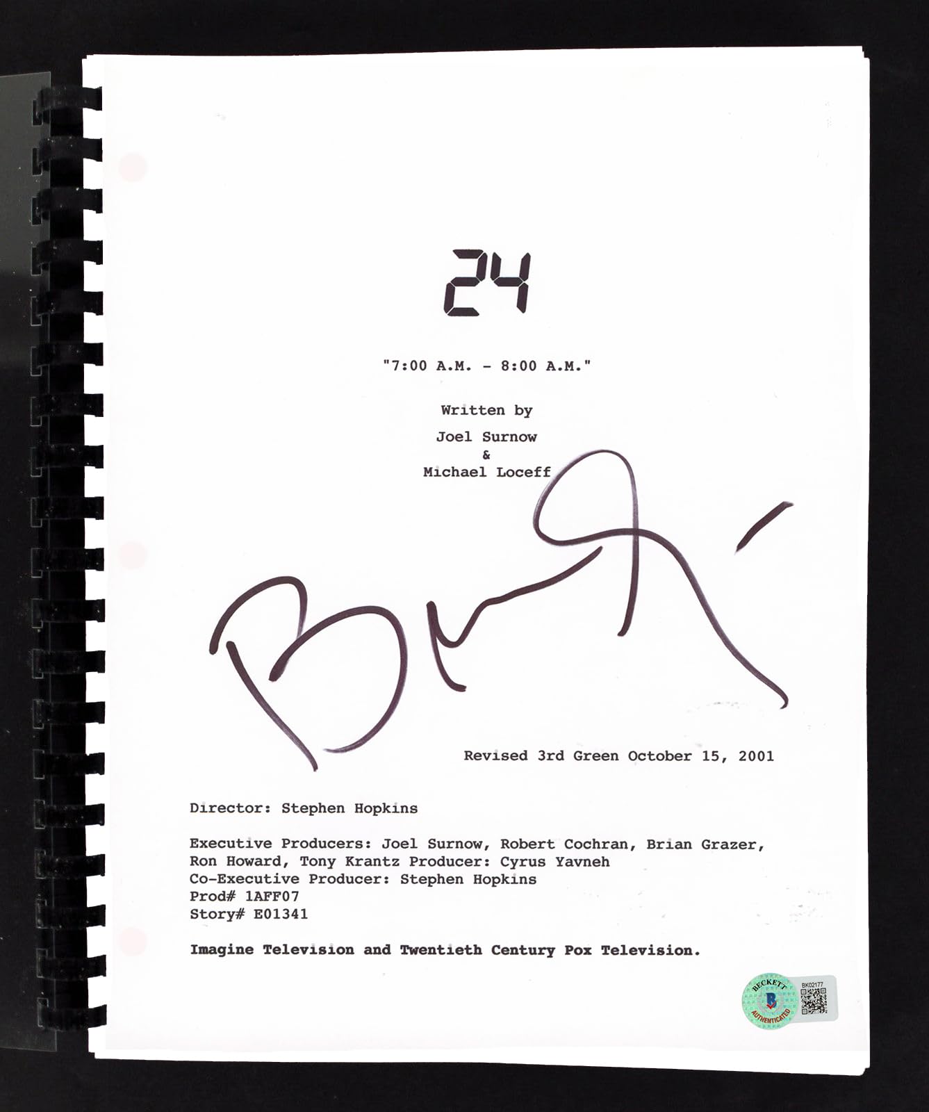 Brian Grazer 24 Authentic Signed Movie Script Autographed BAS #BK02177
